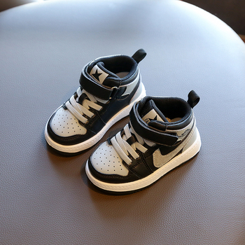 Dječje visoke tenisice Shadow Gray od Ultrafilm kože, s Velcro zatvaranjem, prozračne, protuklizne i tople
