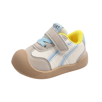 Mesterséges bőrből készült babacipő, Velcro-zárás, alacsony felső, anti-slip és kopásálló puha talp, 12–36 hónapos korosztálynak, tavasz–ősz, mindennapi