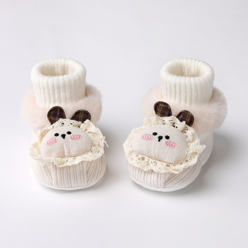 Baba Pamut Téli Beltéri Cipő Velúr Bélés (Uniszex, Vastagított, Csúszásmentes, PVC Talp)