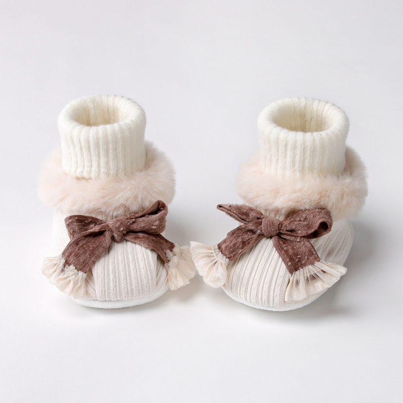 Baba Pamut Téli Beltéri Cipő Velúr Bélés (Uniszex, Vastagított, Csúszásmentes, PVC Talp)