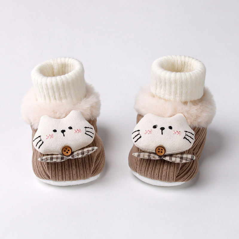 Baba Pamut Téli Beltéri Cipő Velúr Bélés (Uniszex, Vastagított, Csúszásmentes, PVC Talp)