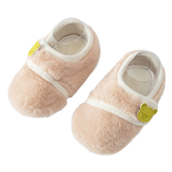 Baba beltéri cipő – vastagított őszi-téli szezonhoz, Velcro-zárás, rajzfilm minta, légáteresztő, vízálló, csúszásmentes, 12–36 hónaposak