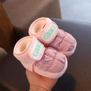 Kisgyermek tornacipő - Pamut felsőrész, Magas szár Velcro-zárás, Csúszásmentes és kopásálló talp, 12-36 hónapos korosztálynak, téli kényelem