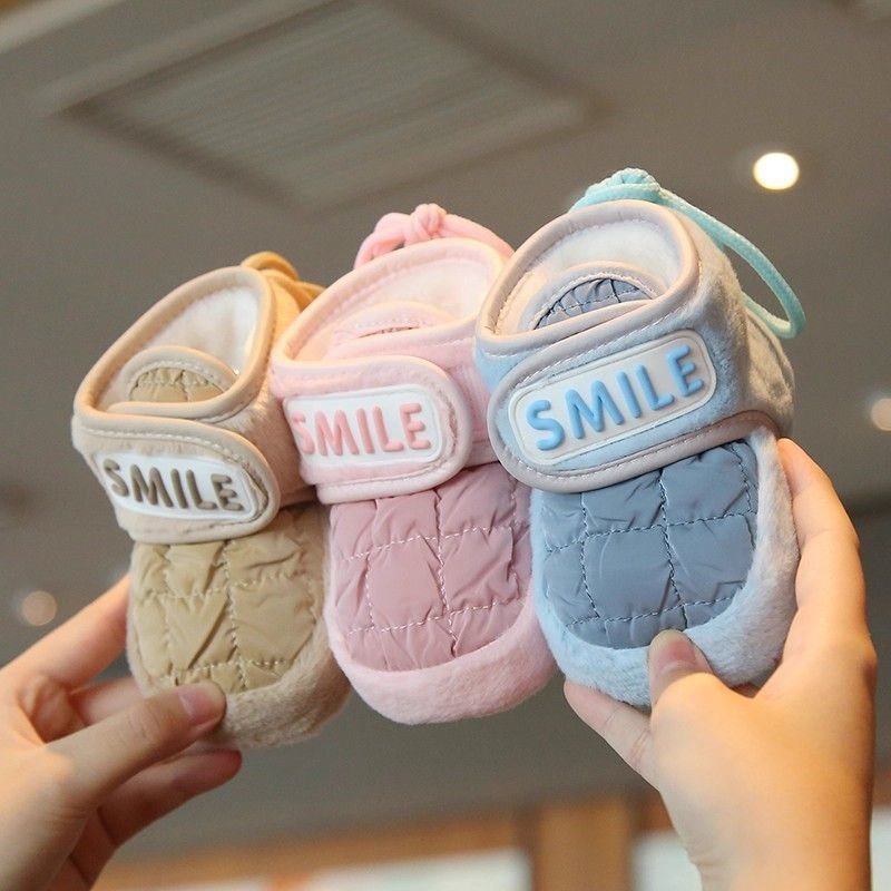 Kisgyermek tornacipő - Pamut felsőrész, Magas szár Velcro-zárás, Csúszásmentes és kopásálló talp, 12-36 hónapos korosztálynak, téli kényelem