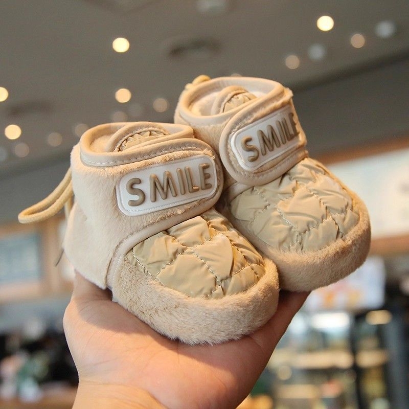 Kisgyermek tornacipő - Pamut felsőrész, Magas szár Velcro-zárás, Csúszásmentes és kopásálló talp, 12-36 hónapos korosztálynak, téli kényelem