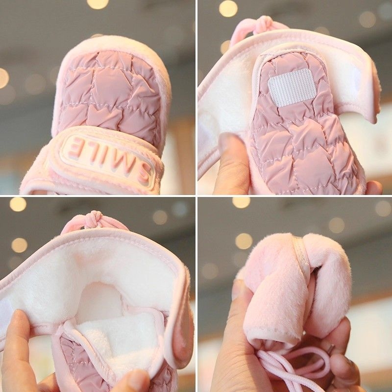 Kisgyermek tornacipő - Pamut felsőrész, Magas szár Velcro-zárás, Csúszásmentes és kopásálló talp, 12-36 hónapos korosztálynak, téli kényelem