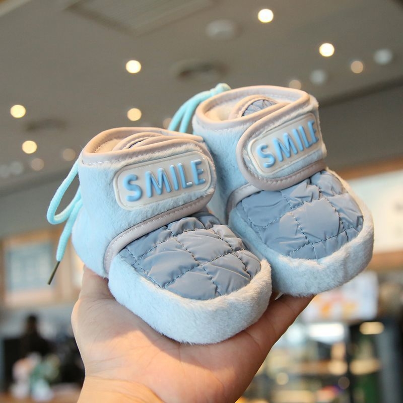 Kisgyermek tornacipő - Pamut felsőrész, Magas szár Velcro-zárás, Csúszásmentes és kopásálló talp, 12-36 hónapos korosztálynak, téli kényelem