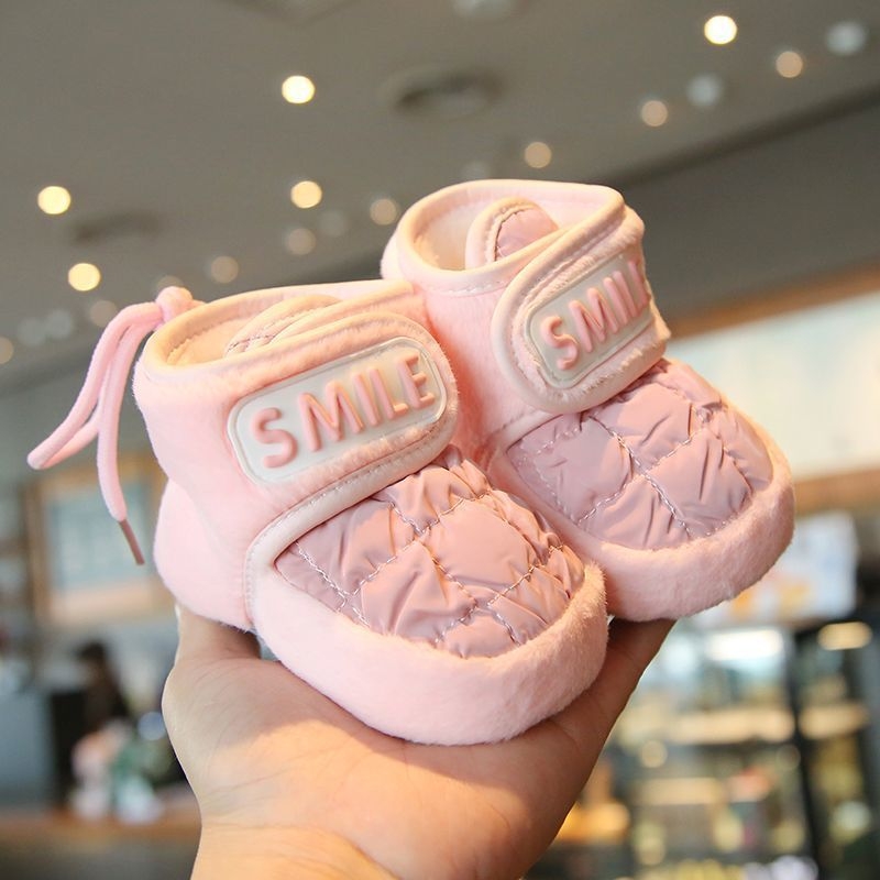 Kisgyermek tornacipő - Pamut felsőrész, Magas szár Velcro-zárás, Csúszásmentes és kopásálló talp, 12-36 hónapos korosztálynak, téli kényelem