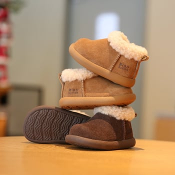 Zimske pamučne cipele za bebe, s flisom, visokim gornjim dijelom, mekana potplata, unisex za dojenčad i malu djecu