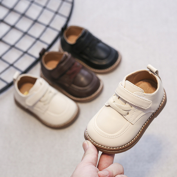 Kožne cipele za bebe i malu djecu – mekani potplat, proljeće i jesen, Velcro zatvarač, 12–36 mjeseci, korejski stil