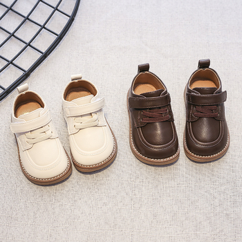 Kožne cipele za bebe i malu djecu – mekani potplat, proljeće i jesen, Velcro zatvarač, 12–36 mjeseci, korejski stil