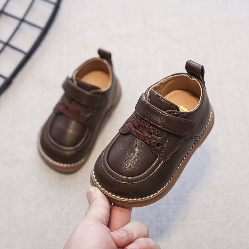 Kožne cipele za bebe i malu djecu – mekani potplat, proljeće i jesen, Velcro zatvarač, 12–36 mjeseci, korejski stil