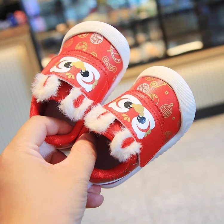 Cipele za bebe i malu djecu s dizajnom tigrovog glave, Velcro zatvarač, gornji dio od mikrovlaknene kože, podstava od velura, protuklizne, izdržljive, zadržavaju toplinu, uzrast 12–36 i 24–48 mjeseci, jesen-zima