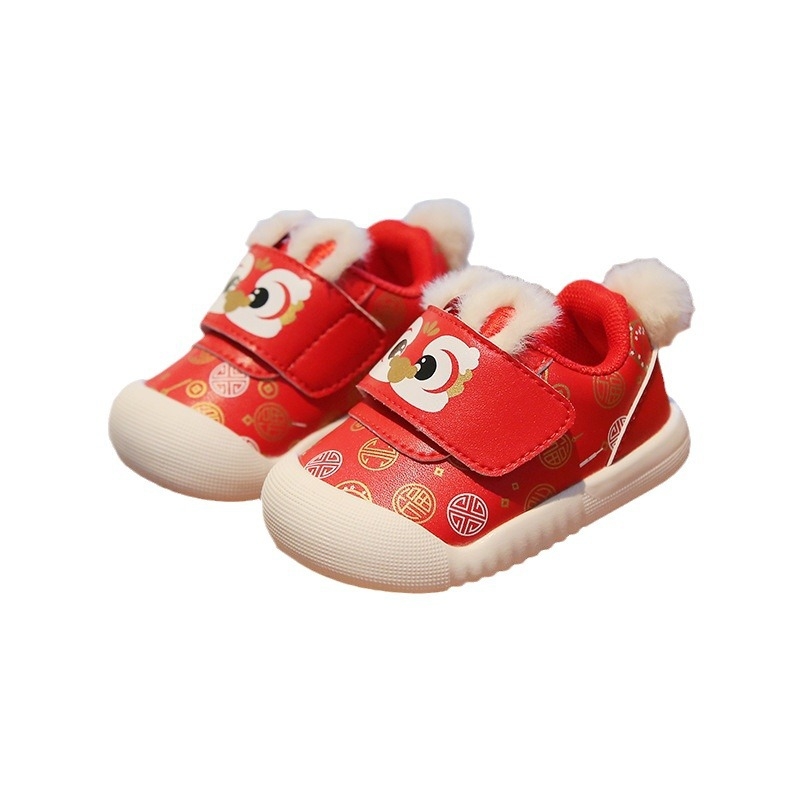 Cipele za bebe i malu djecu s dizajnom tigrovog glave, Velcro zatvarač, gornji dio od mikrovlaknene kože, podstava od velura, protuklizne, izdržljive, zadržavaju toplinu, uzrast 12–36 i 24–48 mjeseci, jesen-zima