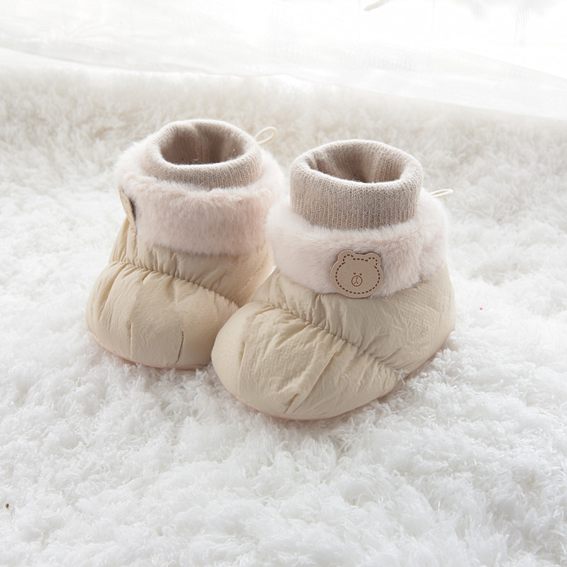 Zimske cipele za bebe s flis podstavom, tople unisex cipele za djecu 12–48 mjeseci, stil princeza, gornji materijal: down cloth
