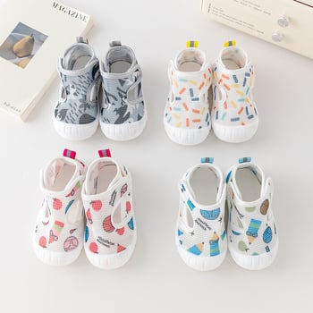 Unisex ljetne mrežaste tenisice za bebe i mališane, prozračne, unutarnje, protuklizne, s Velcro zatvaranjem, niski vrh, 12–36 mjeseci