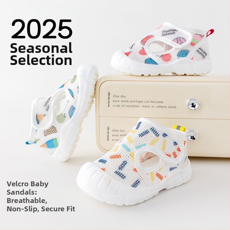 Unisex ljetne mrežaste tenisice za bebe i mališane, prozračne, unutarnje, protuklizne, s Velcro zatvaranjem, niski vrh, 12–36 mjeseci
