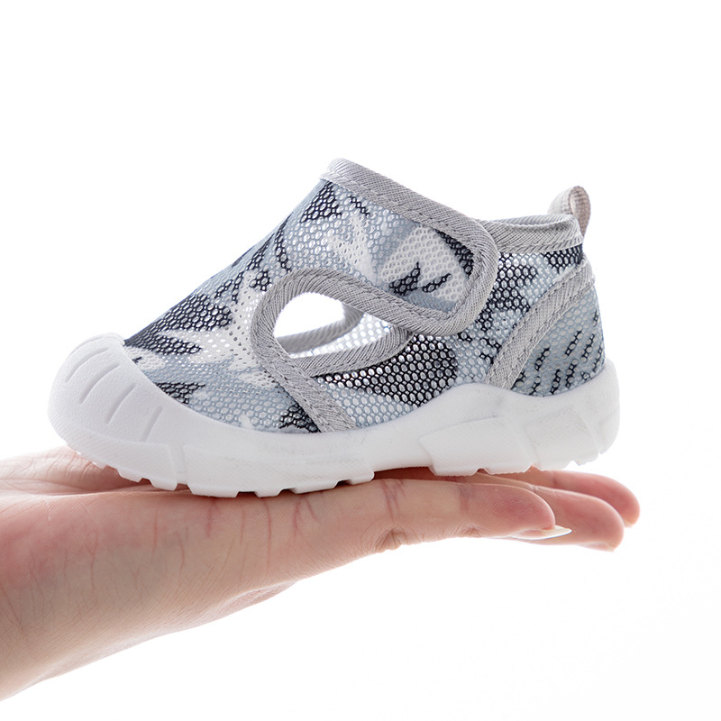 Unisex ljetne mrežaste tenisice za bebe i mališane, prozračne, unutarnje, protuklizne, s Velcro zatvaranjem, niski vrh, 12–36 mjeseci