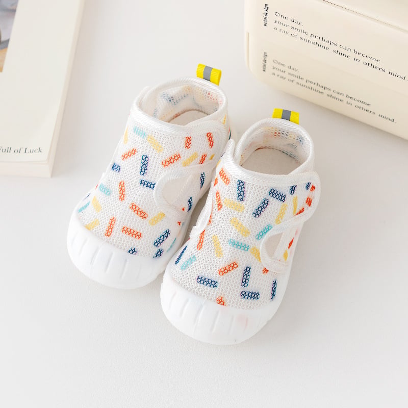 Unisex ljetne mrežaste tenisice za bebe i mališane, prozračne, unutarnje, protuklizne, s Velcro zatvaranjem, niski vrh, 12–36 mjeseci
