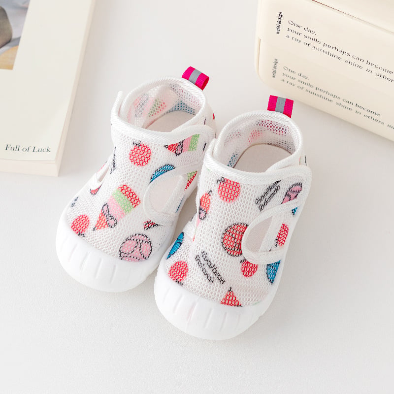 Unisex ljetne mrežaste tenisice za bebe i mališane, prozračne, unutarnje, protuklizne, s Velcro zatvaranjem, niski vrh, 12–36 mjeseci