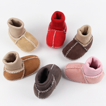 Pantofi pentru copii mici din lână de oaie, partea superioară groasă, iarnă-toamnă, calzi, pentru 12–48 de luni