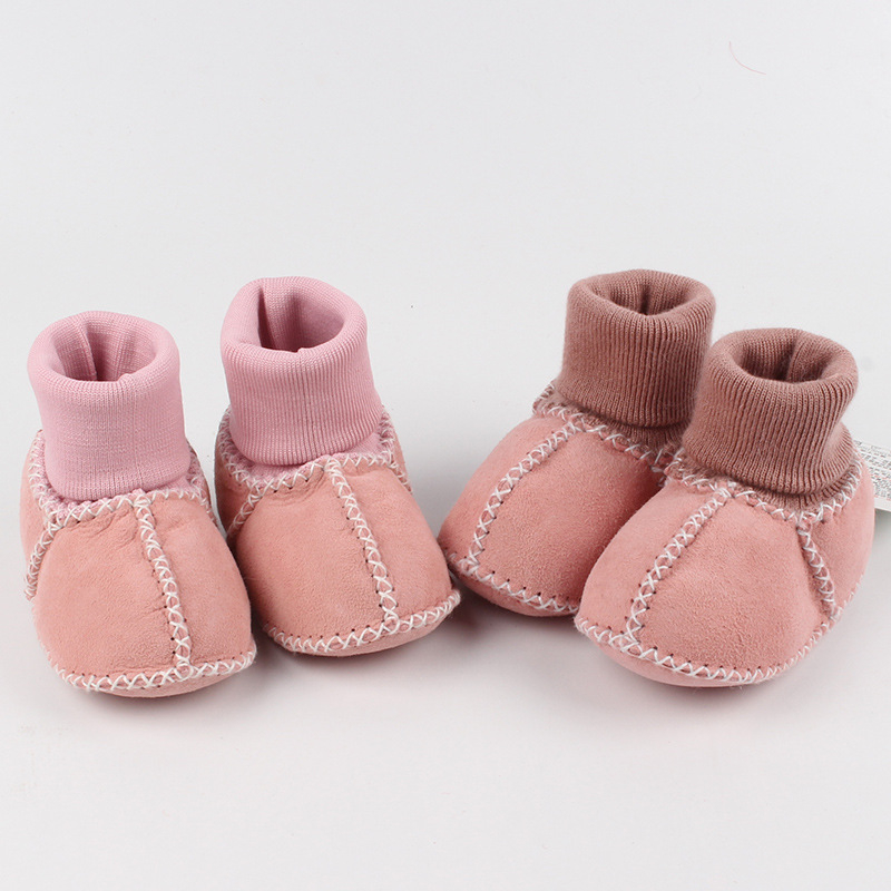 Pantofi pentru copii mici din lână de oaie, partea superioară groasă, iarnă-toamnă, calzi, pentru 12–48 de luni