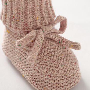 Pantofi pentru copii mici cu partea superioară tricotată și căptușeală din catifea, Unisex, Iarna 2022, Vârsta 0–36 de luni