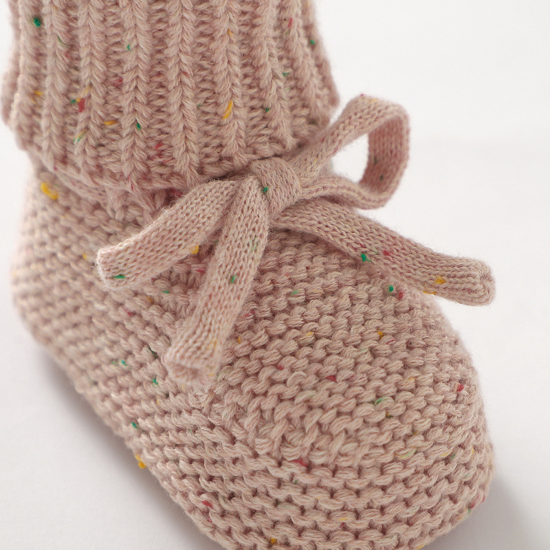 Pantofi pentru copii mici cu partea superioară tricotată și căptușeală din catifea, Unisex, Iarna 2022, Vârsta 0–36 de luni