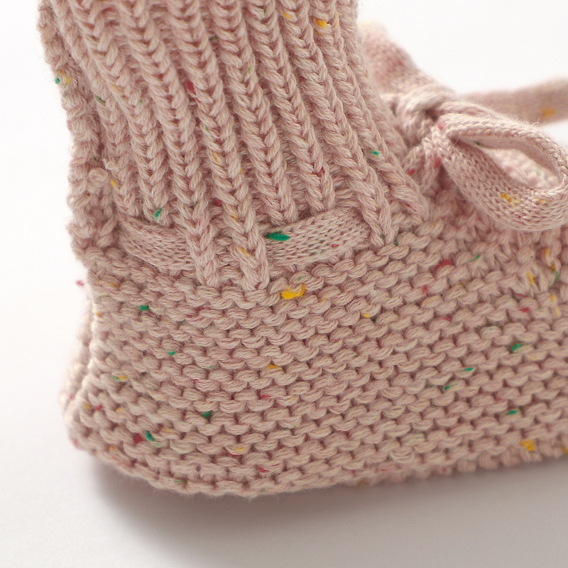 Pantofi pentru copii mici cu partea superioară tricotată și căptușeală din catifea, Unisex, Iarna 2022, Vârsta 0–36 de luni