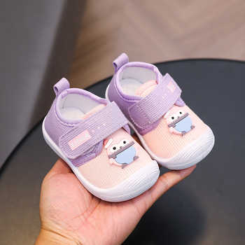 Încălțăminte unisex pentru bebeluți și copii mici, talpă moale, ușoară, din bumbac respirabil, închidere Velcro, model cartoon, primăvară-toamnă, 12–48 luni