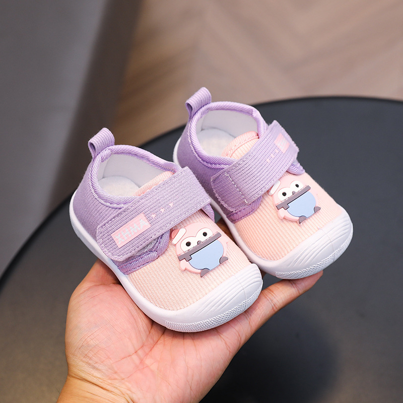 Încălțăminte unisex pentru bebeluți și copii mici, talpă moale, ușoară, din bumbac respirabil, închidere Velcro, model cartoon, primăvară-toamnă, 12–48 luni