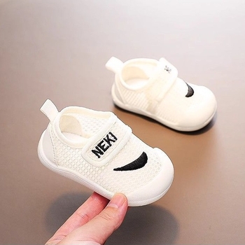 prozračne mrežaste cipele za bebe, bijele lagane tenisice za bebe, protivklizne, Velcro zatvaranje, ljeto