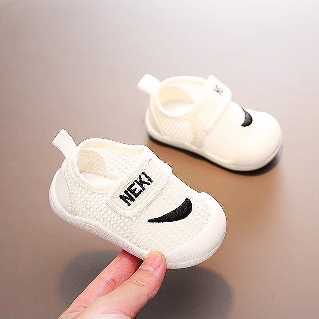 prozračne mrežaste cipele za bebe, bijele lagane tenisice za bebe, protivklizne, Velcro zatvaranje, ljeto