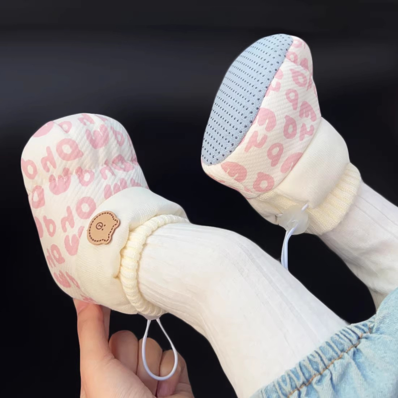 Cipele za bebe, gornji dio od pamuka, fleece podstava, kopčanje s kopčom, protuklizna mekana potplat, 6–12 mjeseci