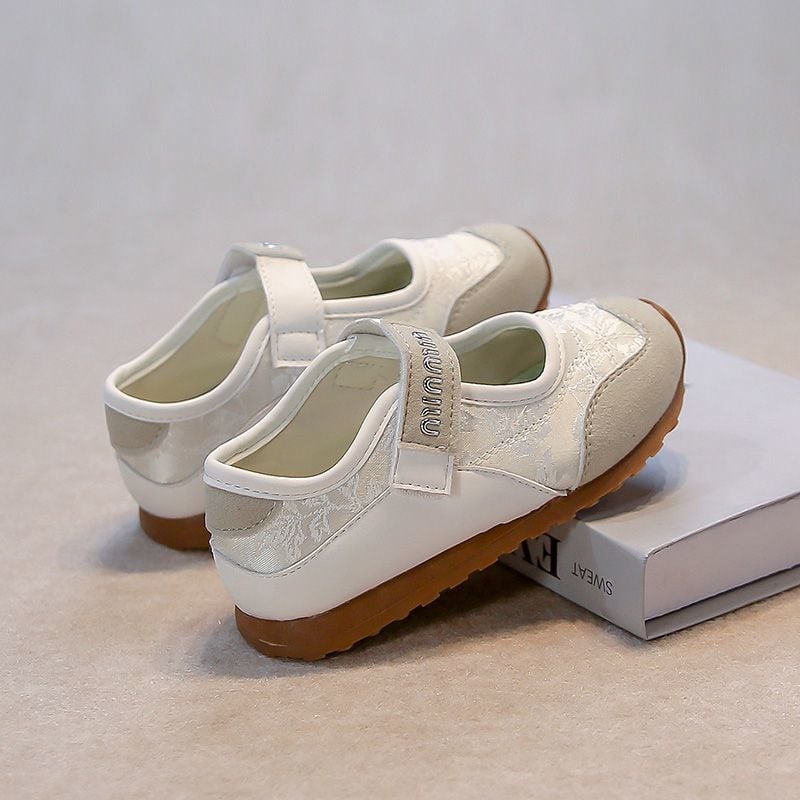 Παιδικά Mary Jane με Velcro, συνθετικό δέρμα, τετράγωνη μύτη, ριγέ σχέδιο, καουτσούκ σόλα