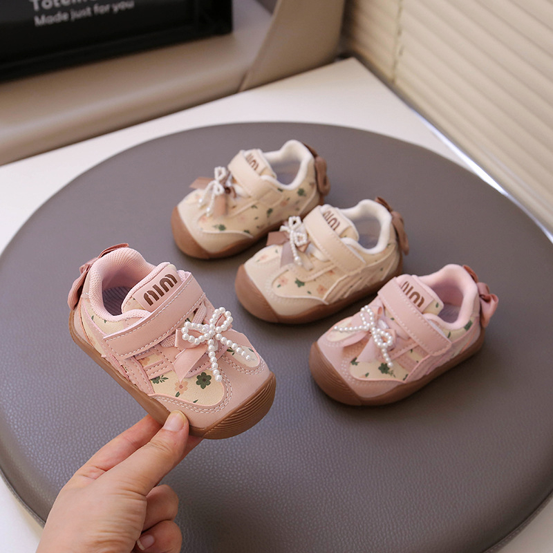 Cipele za bebe djevojčice s mekanom potplatom, protuklizne, mašna, korejskog stila princeza, za uzrast 12–36 mjeseci