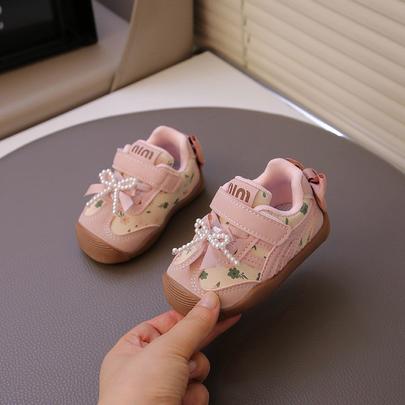 Cipele za bebe djevojčice s mekanom potplatom, protuklizne, mašna, korejskog stila princeza, za uzrast 12–36 mjeseci