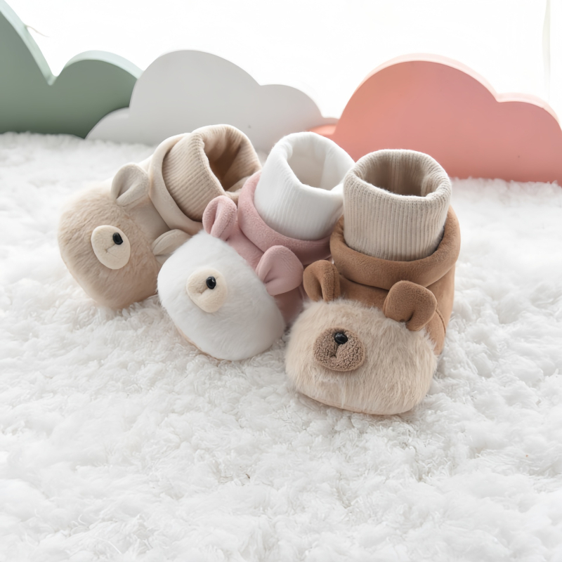 Be bi cipelice-čarape - Unisex, debeli topli gornji dio, mekana podloga, protupklizni, kopča s kopčom za 12-36/24-48 mjeseci