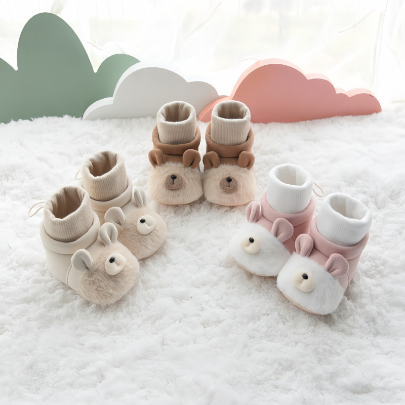 Be bi cipelice-čarape - Unisex, debeli topli gornji dio, mekana podloga, protupklizni, kopča s kopčom za 12-36/24-48 mjeseci