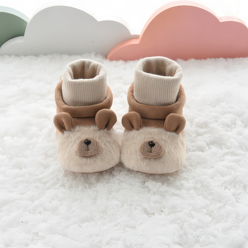 Be bi cipelice-čarape - Unisex, debeli topli gornji dio, mekana podloga, protupklizni, kopča s kopčom za 12-36/24-48 mjeseci