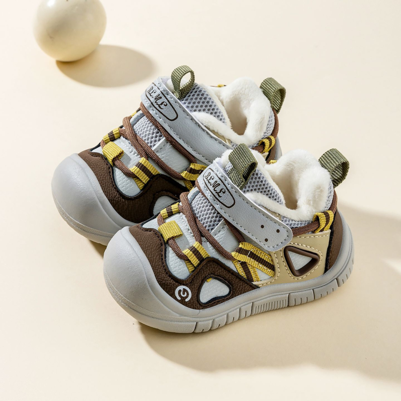 Bramil zimske cipele za bebe, unisex, Velcro kopčanje, gornji dio od umjetne kože, mekana potplata, 12–36 mjeseci