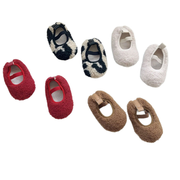 Zimske dječje cipele s krznom, korejskog stila, unisex, pamučne cipele za bebe i malu djecu, mekana potplata, tople