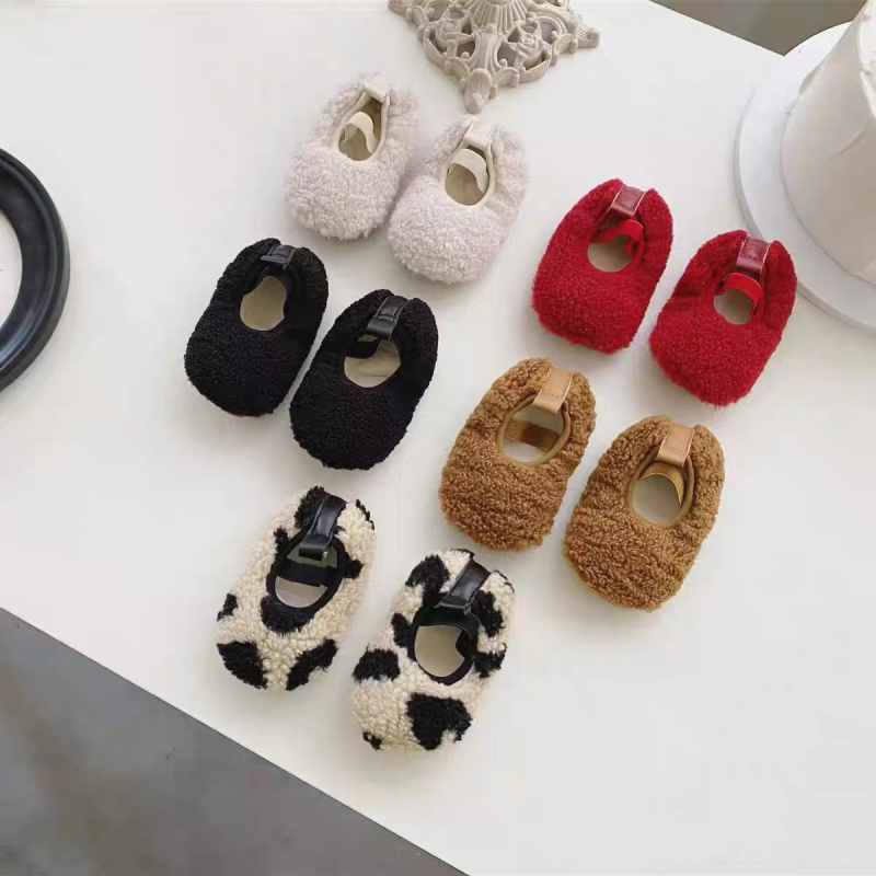 Zimske dječje cipele s krznom, korejskog stila, unisex, pamučne cipele za bebe i malu djecu, mekana potplata, tople