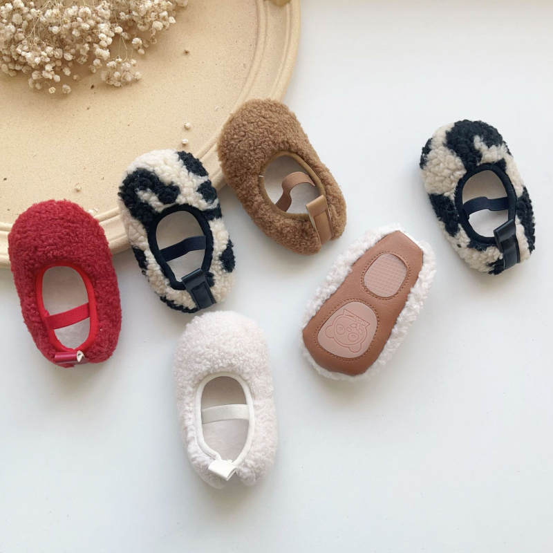 Zimske dječje cipele s krznom, korejskog stila, unisex, pamučne cipele za bebe i malu djecu, mekana potplata, tople