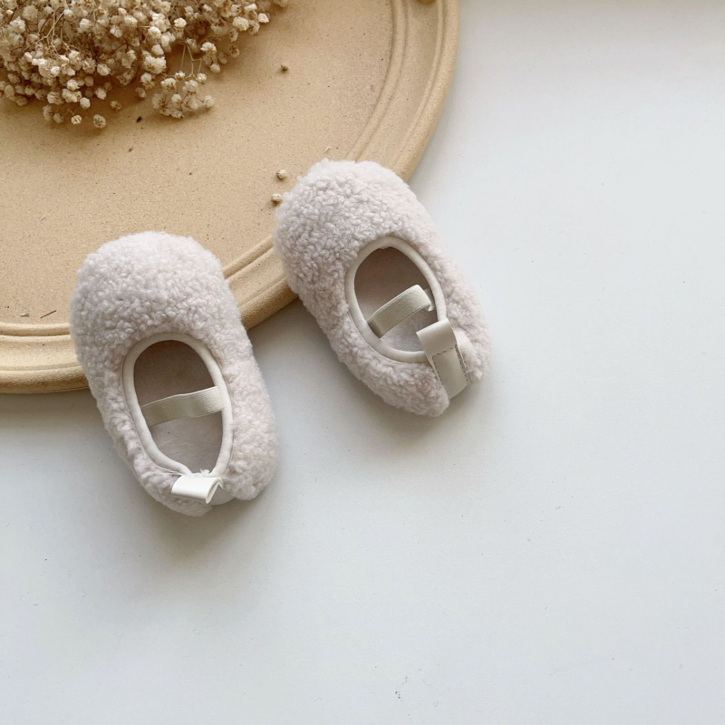 Zimske dječje cipele s krznom, korejskog stila, unisex, pamučne cipele za bebe i malu djecu, mekana potplata, tople
