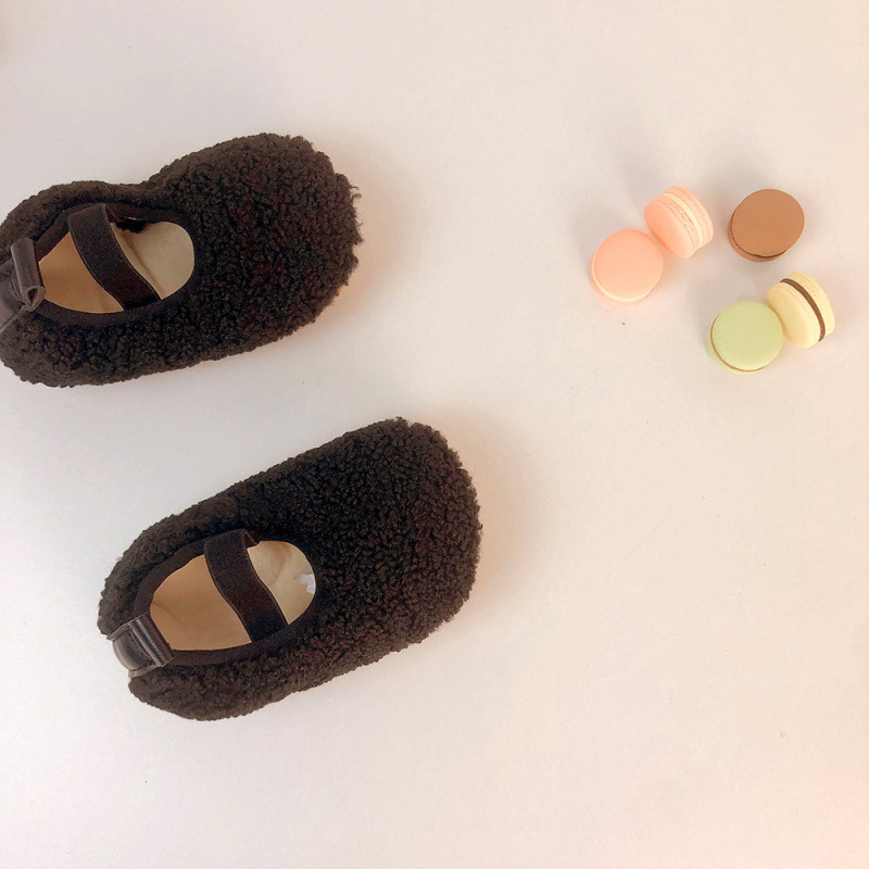 Zimske dječje cipele s krznom, korejskog stila, unisex, pamučne cipele za bebe i malu djecu, mekana potplata, tople
