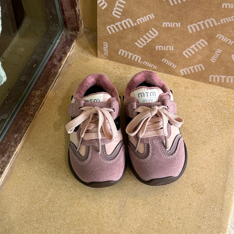 Dječje zimske tenisice s flisom, gornji dio nubuk kože, Velcro kopča, protuklizna mekana potplata, unisex, uzrast 12–36 mjeseci
