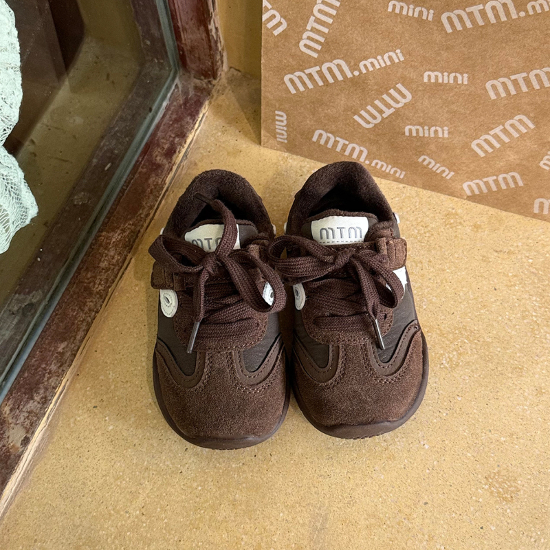 Dječje zimske tenisice s flisom, gornji dio nubuk kože, Velcro kopča, protuklizna mekana potplata, unisex, uzrast 12–36 mjeseci