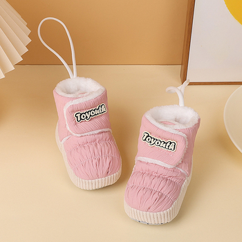 Dječje zimske cipele za prve korake, s Velcro kopčanjem, potplat od suedea, gornji dio od tarpaulina, plišna unutrašnjost, unisex