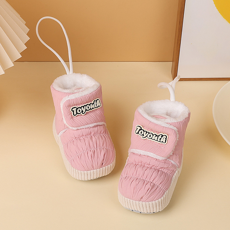 Dječje zimske cipele za prve korake, s Velcro kopčanjem, potplat od suedea, gornji dio od tarpaulina, plišna unutrašnjost, unisex